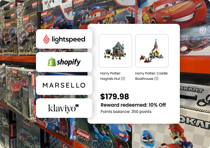 Customizable loyalty widget UI with color, font and layout options