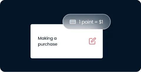 Loyalty program custom points to spend ratio