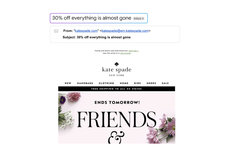 Kate Spade Discount Email