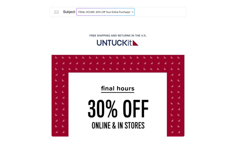 Untuckit Final Hours email