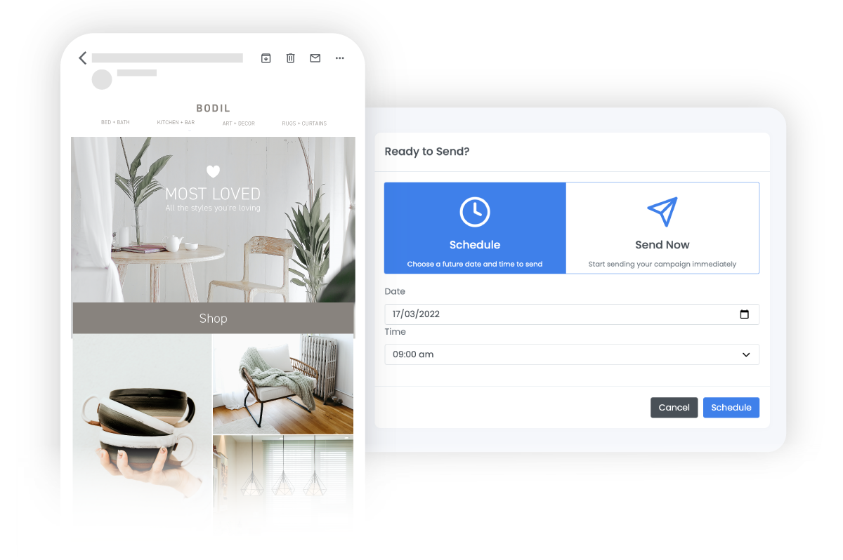 Scheduled email campaign