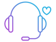 Icon of a headset with a love heart