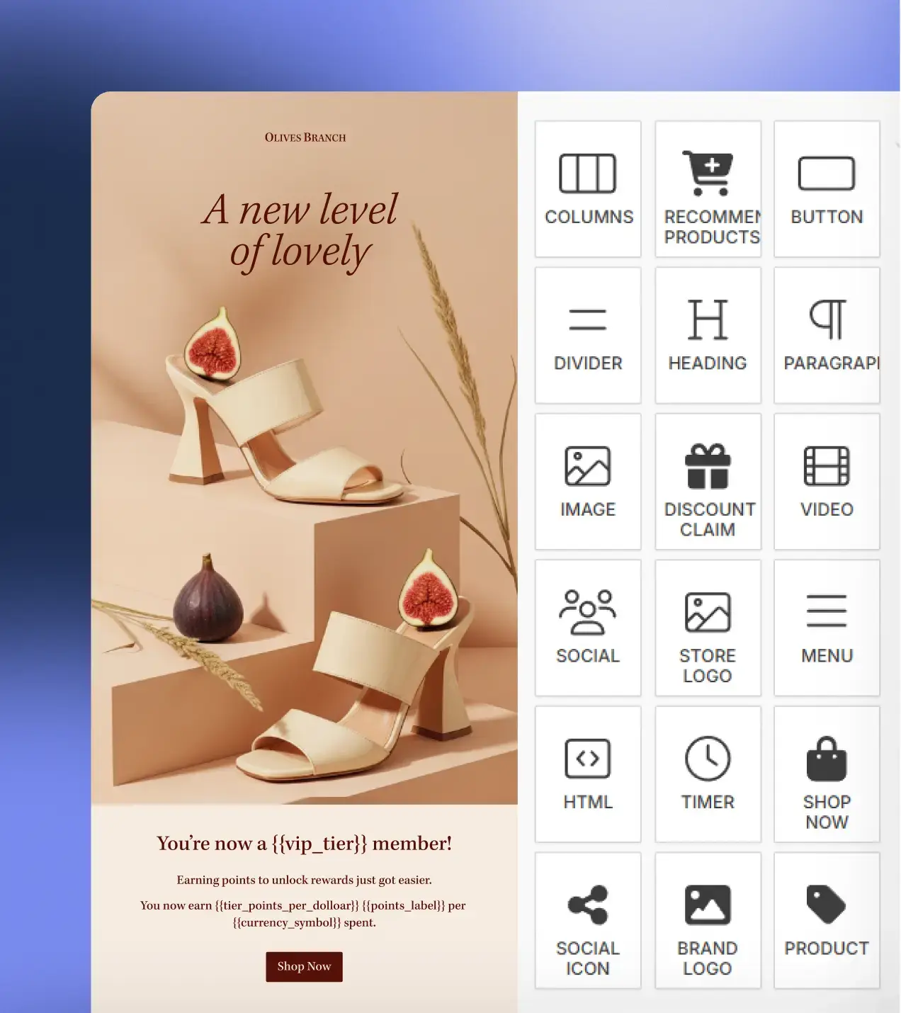 Create on brand emails with drag-and-drop builder