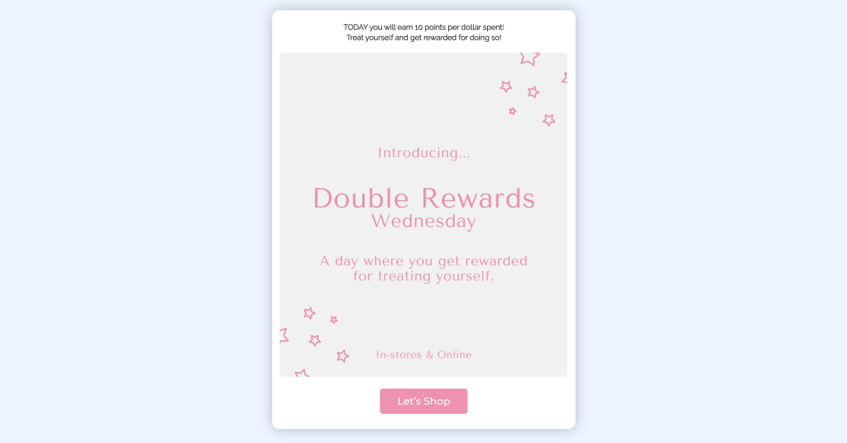 My Sister's Closet's double points email campaign