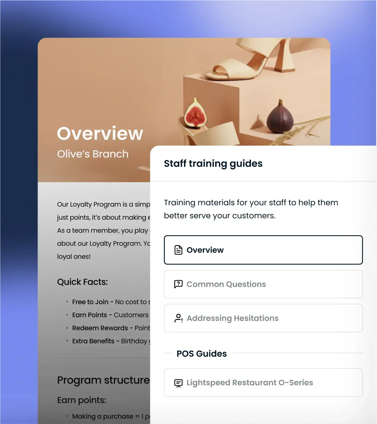 Loyalty program staff training guides