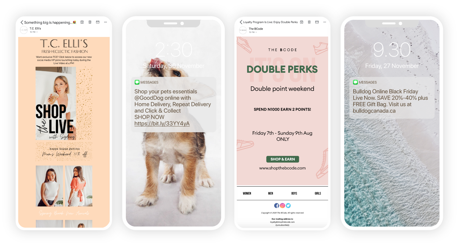 Drive sales with Marsello's email and SMS campaigns Drive sales with Marsello's email and SMS campaigns