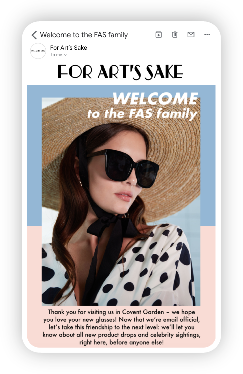 An automated email encouraging customers to shop again An automated email encouraging customers to shop again