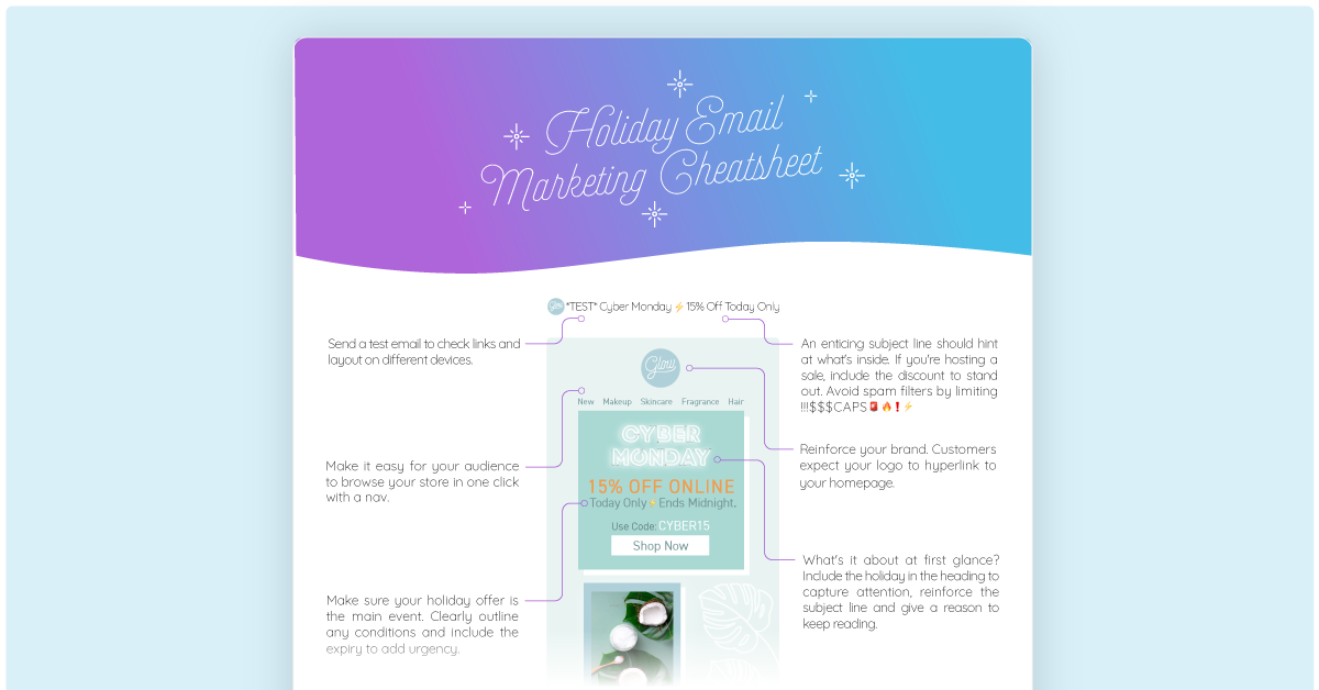 Holiday Email Marketing Cheatsheet
