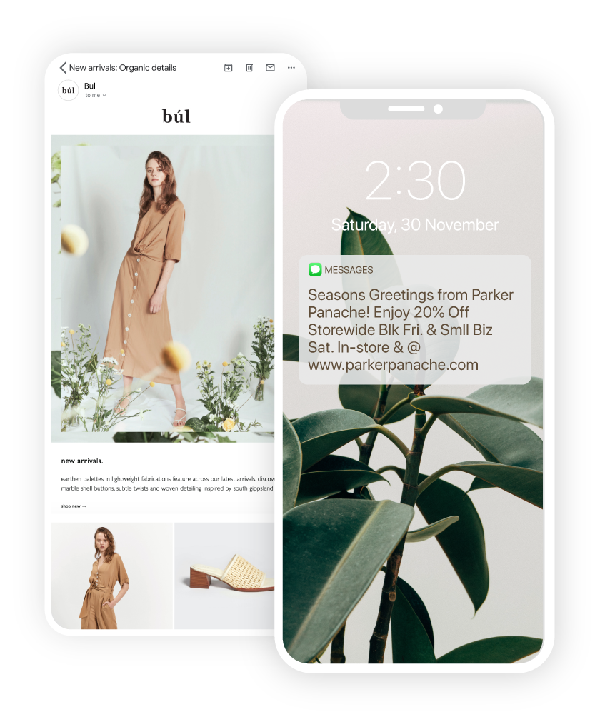 Drive sales with on brand email and sms campaigns Drive sales with on brand email and sms campaigns