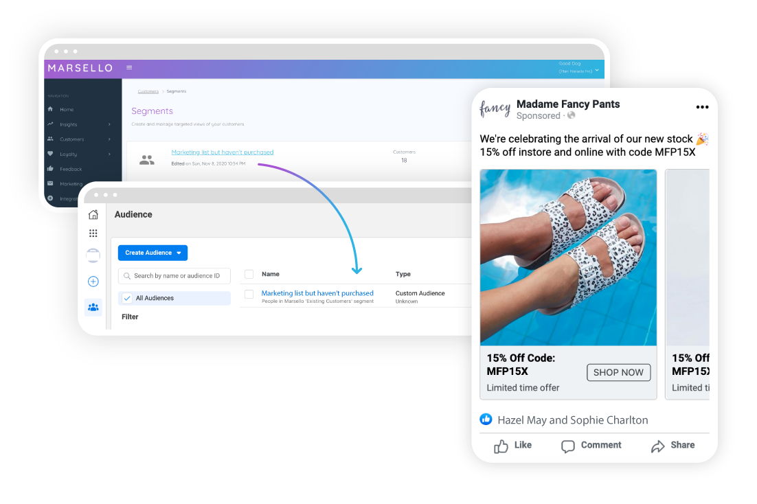 Sync to Facebook to expand your reach Sync to Facebook to expand your reach