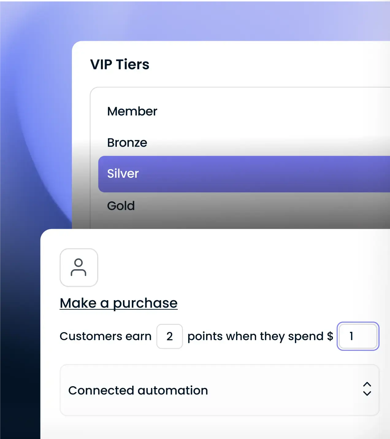 Loyalty program VIP tiers settings