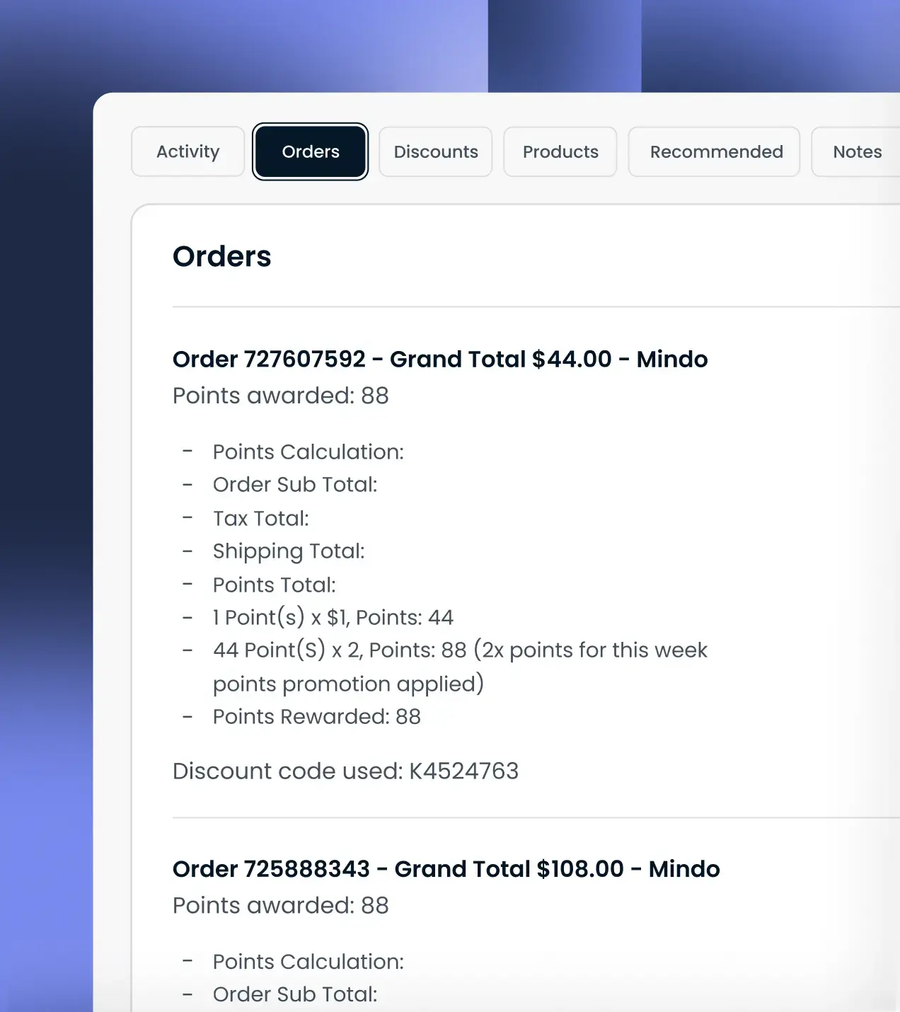Unique customer profile