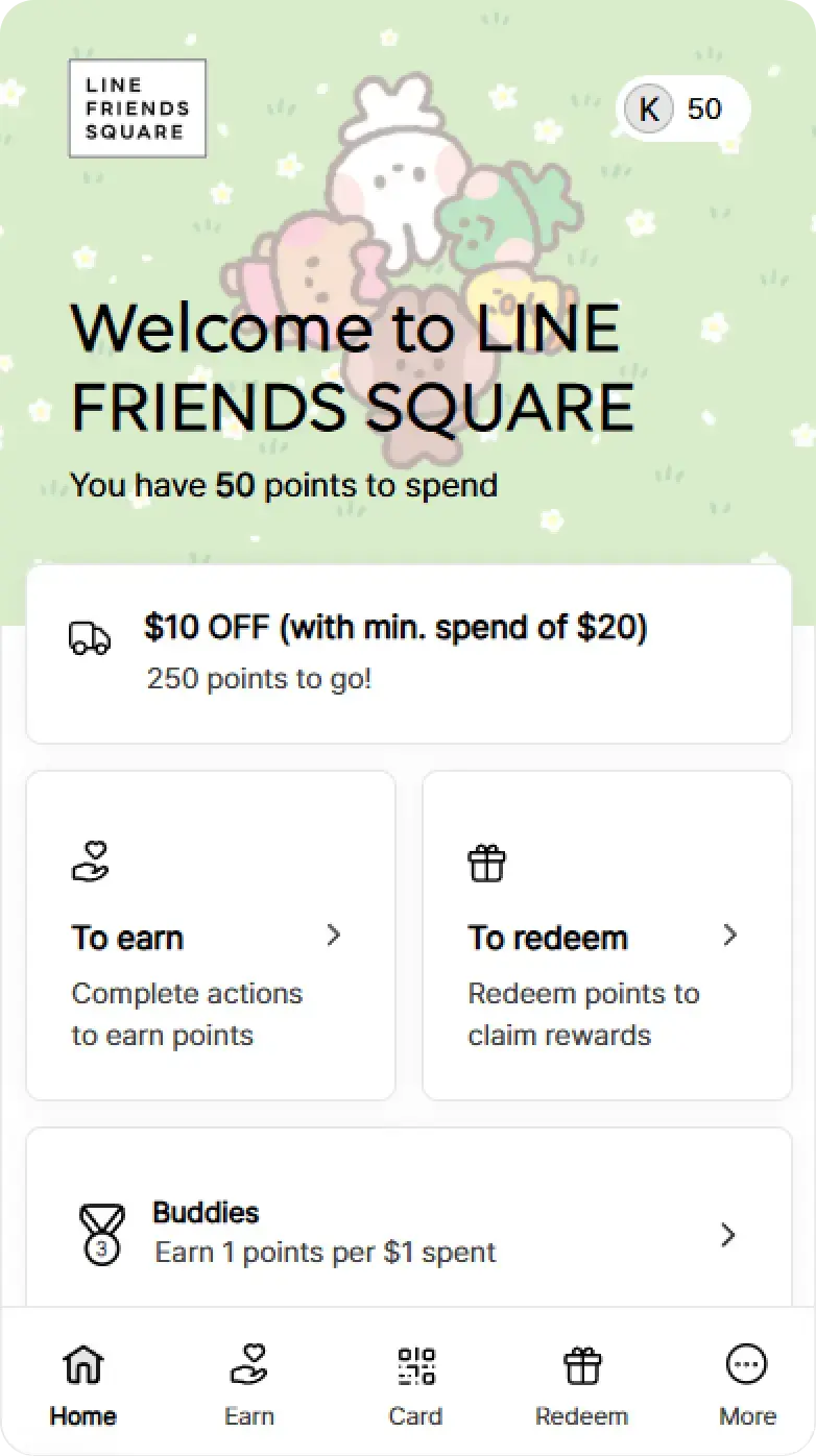 Line Friends Loyalty Widget Desktop