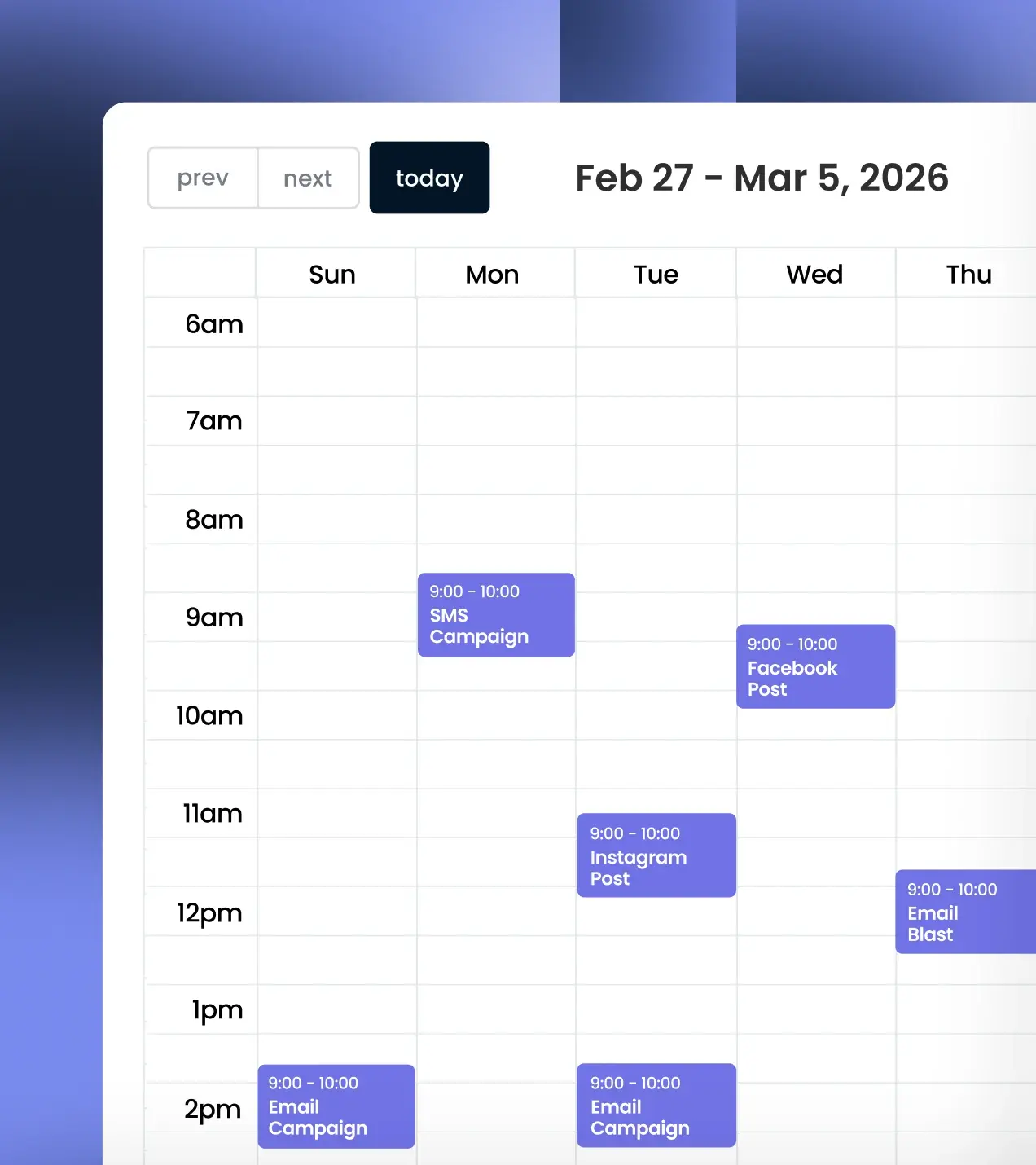 Social media campaign planner calendar